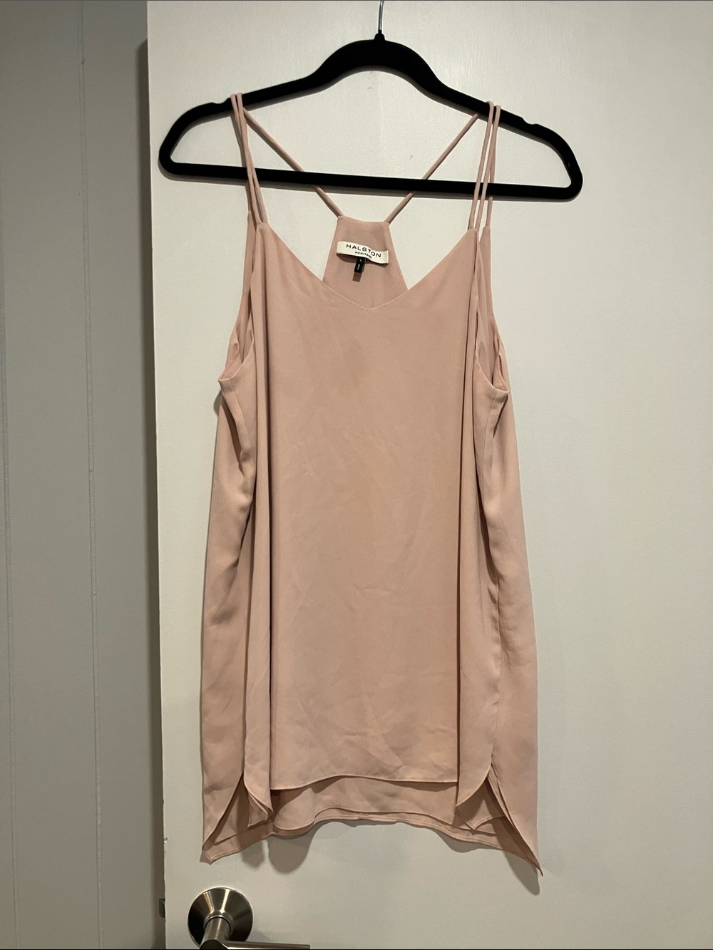 Halston Heritage Blush Nude Double-Strap Silk Cami